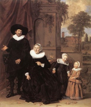  Siglo Lienzo - Retrato de familia Siglo de Oro holandés Frans Hals